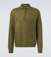Auralee Mohair And Wool Polo Sweater In Green