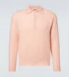 Auralee Mohair And Wool Polo Sweater In Pink