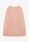 Auralee Mohair And Wool Blend Pullover Sweater In Pink