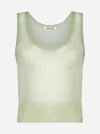 Auralee Mohair-blend Tank Top In Light Green