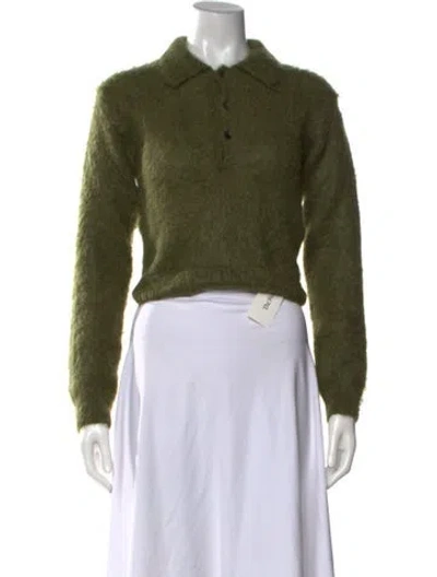 Pre-owned Auralee Mohair V-neck Sweater W/ Tags In Green