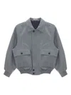 Auralee Moleskin Cashmere Bomber Jacket In Gray