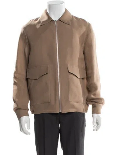 Pre-owned Auralee Moto Jacket In Brown