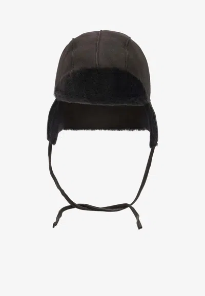 Auralee Mouton Merino Wool Beanie In Brown