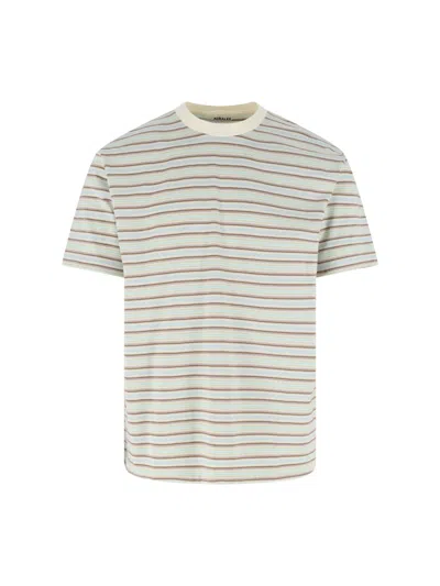Auralee Multicolor Gradient Stripe Cotton T-shirt