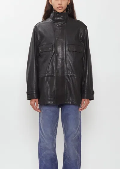 Auralee Nappa Leather Blouson In Black