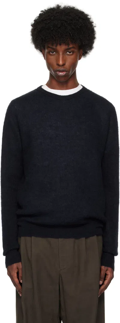 Auralee Black Baby Cashmere Knit Sweater In Top Black
