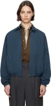 Auralee Navy Product Dyed Finx Gabardine Swing Jacket