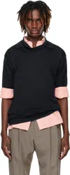 Auralee Navy Product Dyed Wool Knit Polo In Navy