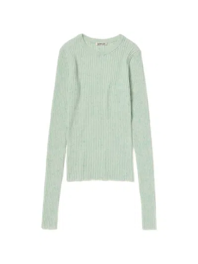 Auralee Nep-knit Cashmere Sweater In Green