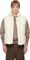 Auralee Off-white Brushed Alpaca Wool Down Vest In Off White