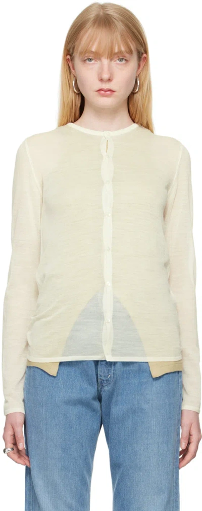 Auralee Off-white Button Cardigan In Ivory