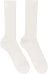 Auralee Off-white Cotton Cashmere Low Gauge Socks In Ivory
