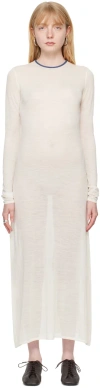 Auralee Off-white Crewneck Midi Dress In Ivory