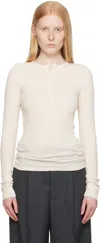 Auralee Off-white Organic Soft Rib Henley