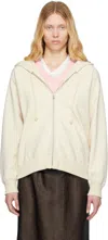 Auralee Off-white Smooth Soft Bd Sweat Zip Hoodie In Smoky White