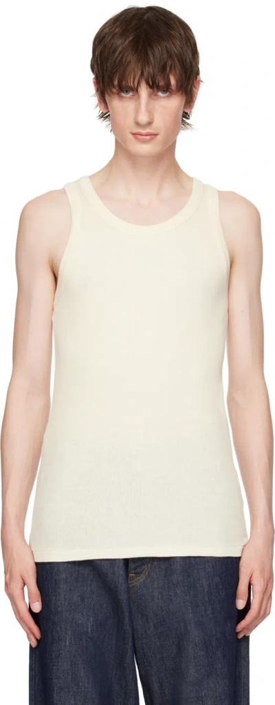 Auralee Off-white Soft Rib Tank Top In Ivory