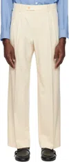 Auralee Off-white Super Fine Tropical Wool Two-tuck Trousers In Ivory