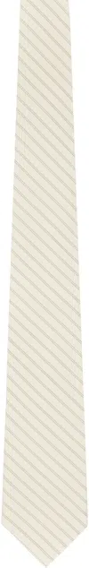 Auralee Off-white Super Fine Wool Stripe Tie In Ivory Stripe