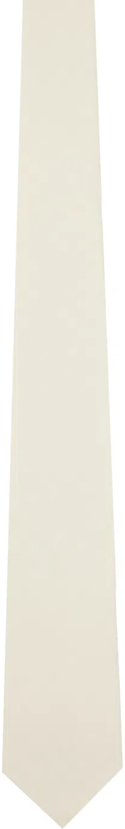 Auralee Off-white Washed Finx Twill Tie In Light Beige