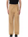Auralee Tucked Chino Pant Pockets In Camel Brown