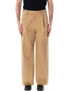 Auralee Tucked Chino Pant Pockets In Camel Brown