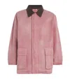 Auralee Leather-trimmed Cotton Blouson Jacket In Pink