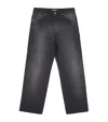 Auralee Organic Cotton Painter Straight Jeans In Black