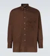 Auralee Oversized Cotton Shirt In Brown