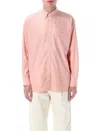 Auralee Collared Shirt With Front Pocket And Long Sleeves