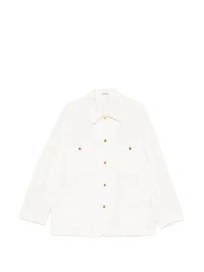 Auralee Oxford-weave Work Jacket In White