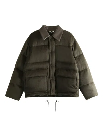 Auralee Padded Flap-pocket Jacket In Green