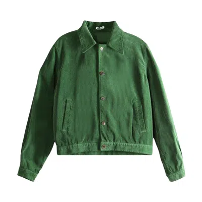Pre-owned Auralee Pigment Dyed Finx Corduroy Blouson Jacket 'forest Green' | Men's Size 3
