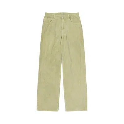 Pre-owned Auralee Pigment Dyed Finx Corduroy Wide 5p Pants 'dusty Lime' | Green | Men's Size 5