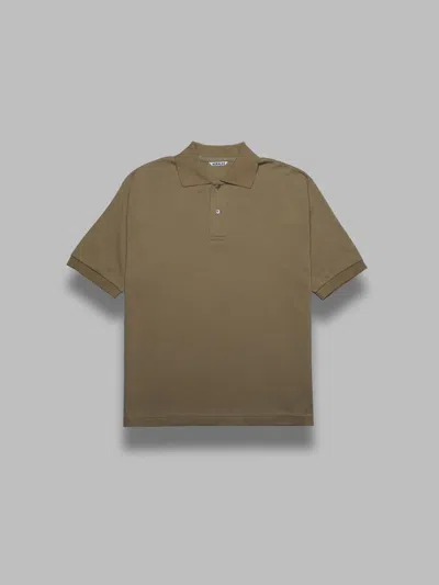Auralee Pima Cotton Heavy Pique Polo In Brown