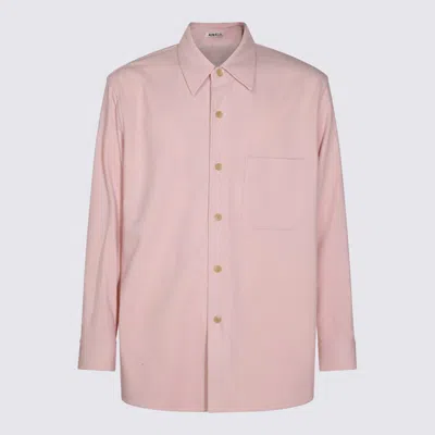 Auralee Pink Wool Shirt In Light Pink