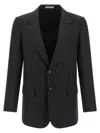 Auralee Pinstripe Blazer In Black