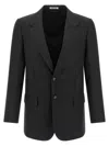 Auralee Pinstripe Blazer In Gray