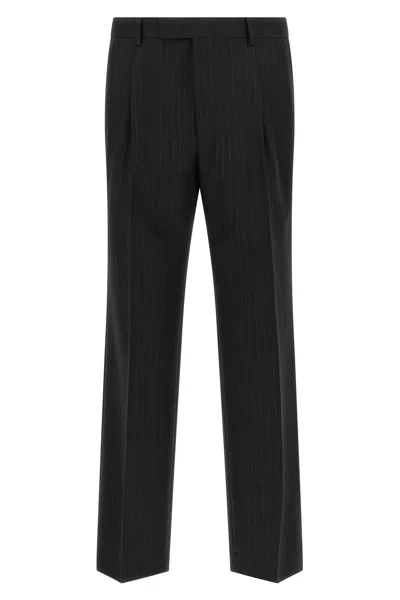 Auralee Pinstripe Pants In Black