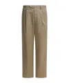Auralee Chino Trousers With Pleated Front And Pockets In Brown