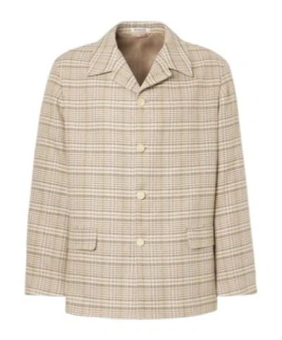Auralee Plaid Coat In Brown