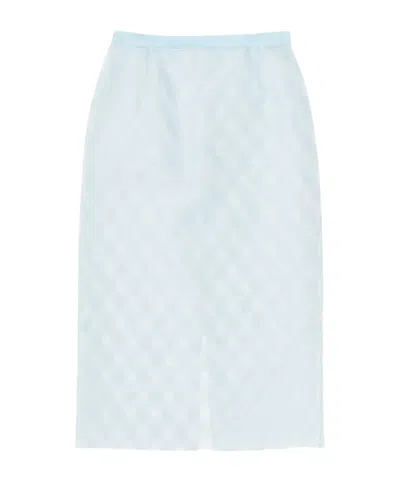 Auralee Plaid Midi Skirt In White