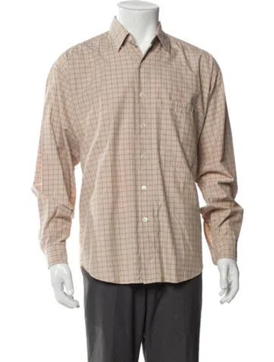 Pre-owned Auralee Plaid Print Long Sleeve Shirt In Neutral