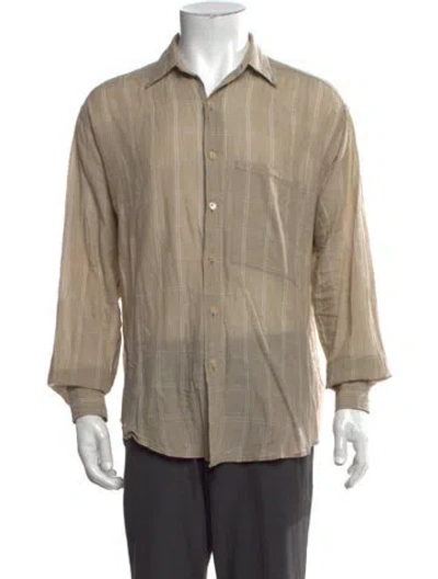 Pre-owned Auralee Plaid Print Long Sleeve Shirt In Neutrals