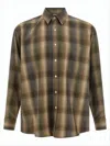 Auralee Plaid Wool Long-sleeve Shirt With Classic Collar In White