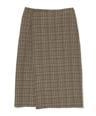 Auralee Plaid Wrap Dress In Animal Print