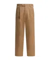 Auralee Pleat-detail Chinos In Brown