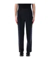 Auralee Pleated Tailored Trousers In Navy Blue