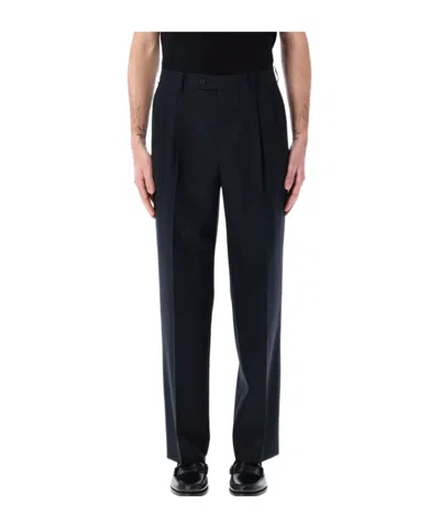 Auralee Pleated Tailored Trousers In Dark Navy