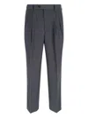 Auralee Straight Trousers With Pleats And Pockets In Gray